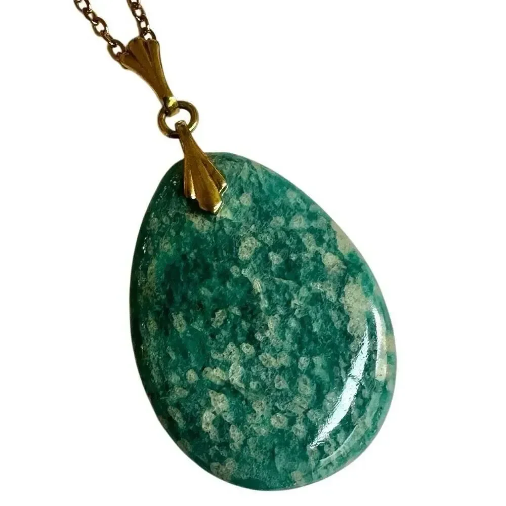 Amazonite Teardrop Pendant Necklace
